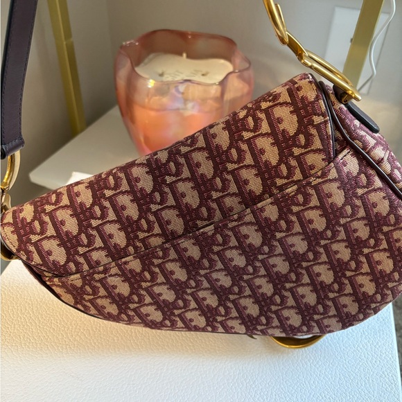 Dior Burgundy Saddle Bag - Picture 3 of 7